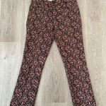 Anthropologie  Essential Slim Brown Floral Jacquard‎ Mid Rise Pant Size 2 Photo 0