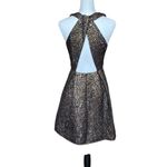 Topshop  Dress Size 8 Gold HOCO Mini Party Sleeveless Fit Flare Cocktail Dressy Photo 4