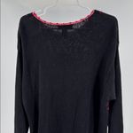 Work in Progress Women's Christmas embroidered XL Crew Neck tunic Sweater beaded Black Photo 2
