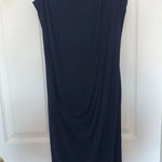 Betsy and Adam  Draped Rhinestone Cocktail Dress Blue Silver Size 10 Photo 2