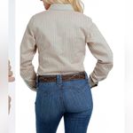 Cinch  Womens Patterned Stripe Western Button Down Shirt Green Yellow XXL Photo 1