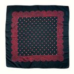 Vintage Black Red Geometric Print Silk Twill Square Scarf Photo 1