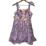 Fairy Coquette Prairie Cottagecore Floral Lace Mini Dress Babydoll Style‎ Size M Photo 2