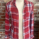 Mossimo Red White and Blue Plaid Long Sleeve Button Down Shirt Size XS Photo 0