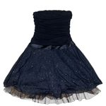 Y2K black tube top sparkly mini dress with ribbon detail Size M Photo 3