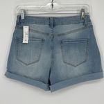 No Boundaries  Blue Cuffed Super High Rise Curvy Mom Denim Shorts Size 9 NWT! Photo 5