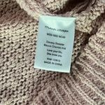 Show Me Your Mumu  Pink Brown Knit Crochet Bubbly Sleeve V Neck Sweater Size S Photo 4