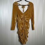 New‎ Mink Pink Women's Golden Bodycon Velvet Touch Ruched Dress Large Photo 7