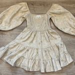 Anthropologie Mable x  Champagne Puff Sleeve Babydoll Mini Dress Photo 3