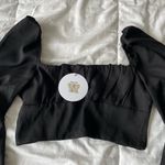 Princess Polly NWT Black Long Sleeve Crop Top Photo 3