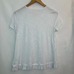 Style & Co NEW NWT PETITE Ruffled Hem Top White Blouse Short Sleeve Sheer Summer Photo 6