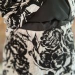 Lillie Rubin White Black Floral Strapless Beaded Evening Dress 12 Photo 5
