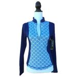 Gianni Bini Active Henley Yoga Top Blue X-Small Photo 1