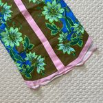 NWT ALEMAIS WINNIE FLORAL SPLICED BLUE BROWN Linen Short Sleeves SHIRT Blouse 2 Green Photo 2