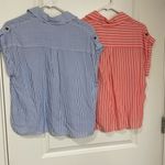 SO (2) Ladies vertical stripe button down shirt size Small Photo 4