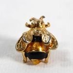 Vintage 1990s Gold Tone Metal Bumblebee Bee Brooch Pin Photo 0
