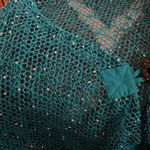 MISTROR IMAGE KNIT 2 Button Cardigan Size‎ Medium Swim Coverup Blue Photo 4