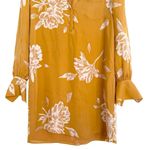 Joie Amaranda Collard Floral 100% Silk Mustard Yellow Dress S Photo 7