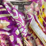 Charlie Jade Silk Slip Dress‎ Midi  Beach  Purple Animal Resort Artsy  Medium Photo 6