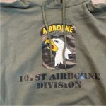 Hunter Green Military Hooded Sweatshirt Size Large. Photo 2