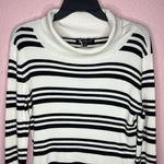 Velvet Heart  Black & White Striped Ribbed Cowl Neck Sweater. Size M Photo 1