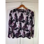 Garnet Hill Garnett Hill Cardigan Merino Wool Cardigan‎ Sweater Womens Medium Trees Purple Photo 2