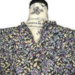 Joie  SMALL Isa Reut Ruffled Embroidery Dot Smocked Floral Blouse - Caviar Multi Photo 7