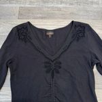 Shyanne  black eyelet lace long sleeve crop top size large C50 Photo 1