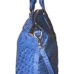 Brahmin Cobalt Blue Crocodile Embossed Large Leather Duxbury Crossbody Satchel Photo 3