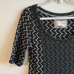 Anthropologie  Dress Saturday Sunday Black & Cream Chevron Print Sz M EUC Photo 5