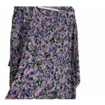 cha cha vente  Size M Women's Floral Sheer Cover Up Tunic Hi Lo Poncho Caftan Photo 3