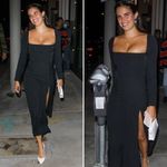 Reformation  Sigmund Dress Black Size 0 square-neck puff sleeves slit NWT Photo 8