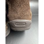 Coach COLETTE Logo Fabric Mongolian Lamb Lining Sz 7 Ankle Boot Lace Up Shoes Photo 6