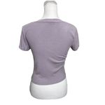 Aritzia Wilfred Go To T Shirt Cropped Top Tee Short Sleeves Ribbed Womens Size M Purple Size M Photo 2