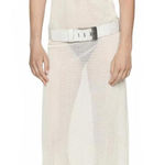 Mango Cotton Blend Knitted Dress with Lace Pattern Ecru Beige NWT Size 8/Large Photo 0