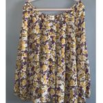 Mayden Los Angeles Chic Floral Womens Babydoll Blouse Purple & Yellow Floral 3XL Size undefined Photo 1