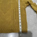 Free People ‎ Mustard Yellow Cotton Wool Blend Knit Sweater Keyhole Back M Photo 3