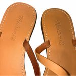 Madewell  The Boardwalk Tan Leather Skinny Strap Slide Sandals Shoes size 7.5 Photo 4