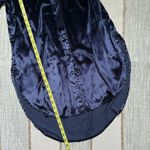 Anthropologie Maeve  Royal Blue Crushed Velvet Tie-Neck Button Down Tunic Shirt 2 Photo 4