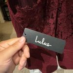 Lulus Perfect Scene Burgundy Lace Peplum Tank Top Photo 7