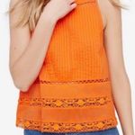 Free People firecracker orange embroidered edge top Photo 0