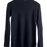 ZARA  Knit Women Top S Black Round Neck‎ Long Slit Sleeve Side Snap Rocker Goth Photo 0