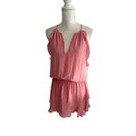 Parker  Carnation Pink Drop Waist Ruffle Dress Size Medium Photo 6