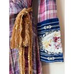 Aratta Silent Journey Boho Plaid Purple Pink Wrap Dress Size XS Photo 7