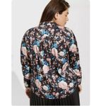Torrid  Madison Floral‎ Satin Button Up Long Sleeve Shirt Size 4X Photo 3