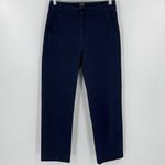 J.Crew Navy Blue Kate Straight Leg Pants Bi-Stretch Cotton Blend BF401 Size 4 Photo 2