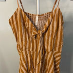 Sage Striped mustard and White Women's tank Top size medium Photo 0