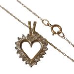10K 10KT Diamond Heart Yellow Gold Necklace Photo 3