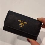 Prada Authentic Black Saffiano Leather Gold Key and Card Holder Photo 1