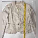Loft Ann Taylor Jacket Blazer Tan Linen Womens Size 6 Lined One Button Career Photo 2